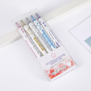 ชุดปากกามาร์กเกอร์ลายจุดกลมปลายคู่สำหรับวาดภาพระบายสีระบายสีระบายสีระบายสีระบายสีระบายสีระบายสีระบายสีแบบล้างออกได้สำหรับเด็ก5สี - Product Image 2