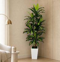 Plante artificielle Dracaena Fragrans de 180 cm, feuilles de sabre variegées, pour la décoration de café, boutique, hôtel, hall d'entrée, événements