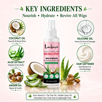Produit de Soin Capillaire Anti-Frisottis Sans Rinçage Marque Blanche pour Perruques, Tissages et Extensions de Cheveux, Lisse, Brillant et Facile à Coiffer