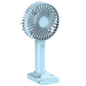 Mini Handheld Rechargeable Fan Portable Wearable Design Mobile <b>Phone</b> Holder <b>Table</b> Fan Plastic Material Car Outdoor Household Use - Product Image 1