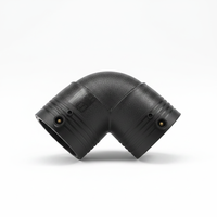 FENGFNEG HDPE Electrofusion 90 Degree Elbow Fitting SDR11 75mm Tahan Tekanan Tinggi, Tahan Korosi/UV/Kimia