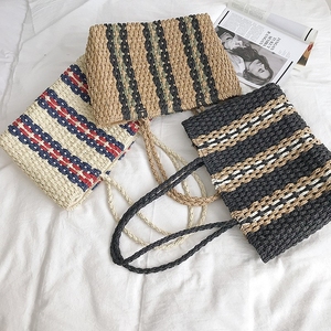 Sac à main tissé en <span class=keywords><strong>osier</strong></span> pour femmes, sacs en paille de plage, fourre-tout décontracté en rotin pour dames, grande capacité, nouvelle collection - Product Image 1