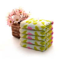 Toalla Facial Cuadrada 100% Algodón, 34x34cm, 50g/unidad, Diseño Floral Jacquard, Ecológica, Hipoalergénica, Suave y Absorbente para el Hogar, Venta al Por Mayor