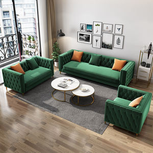 Juego de sofás de tela de terciopelo moderno de 3 asientos al mejor precio para muebles de sala de estar - Product Image 5