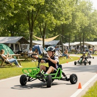 Go Kart Todoterreno de Cuatro Ruedas para Adultos, con Pedales, Motor de Gasolina de 2.2kW, Transmisión por Cadena, para Uso en Parques Infantiles