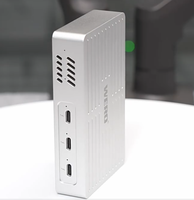 HUB Thunderbolt5 + SSD M.2 NVMe PCIe 5.0 Slot 120Gbps 140W Pengisian Daya PD Pendingin Aktif Kompatibel Tampilan Independen Tiga Layar