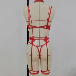 Set <span class=keywords><strong>Trasparente</strong></span> con Fiori Ricamati Idrosolubili, Lingerie Sexy per Donne, <span class=keywords><strong>Reggiseno</strong></span> Aperto, Biancheria Intima Erotica Rossa - Product Image 6