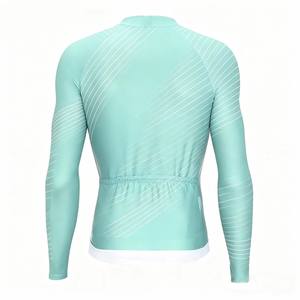 Maillot de cyclisme premium à lignes dégradées en relief, séchage rapide, résistant au vent, coupe personnalisée, vêtements de sport professionnels pour vélo de route - Product Image 2