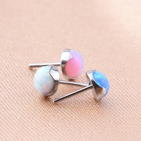 Kit de piercings pour oreilles en titane, excellente qualité, clou à lèvres, opale,