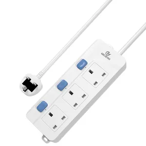 13A Uk Power Stopcontact 3 Way Surge Protector Kabel Wandmontage Verlengkabels Socket