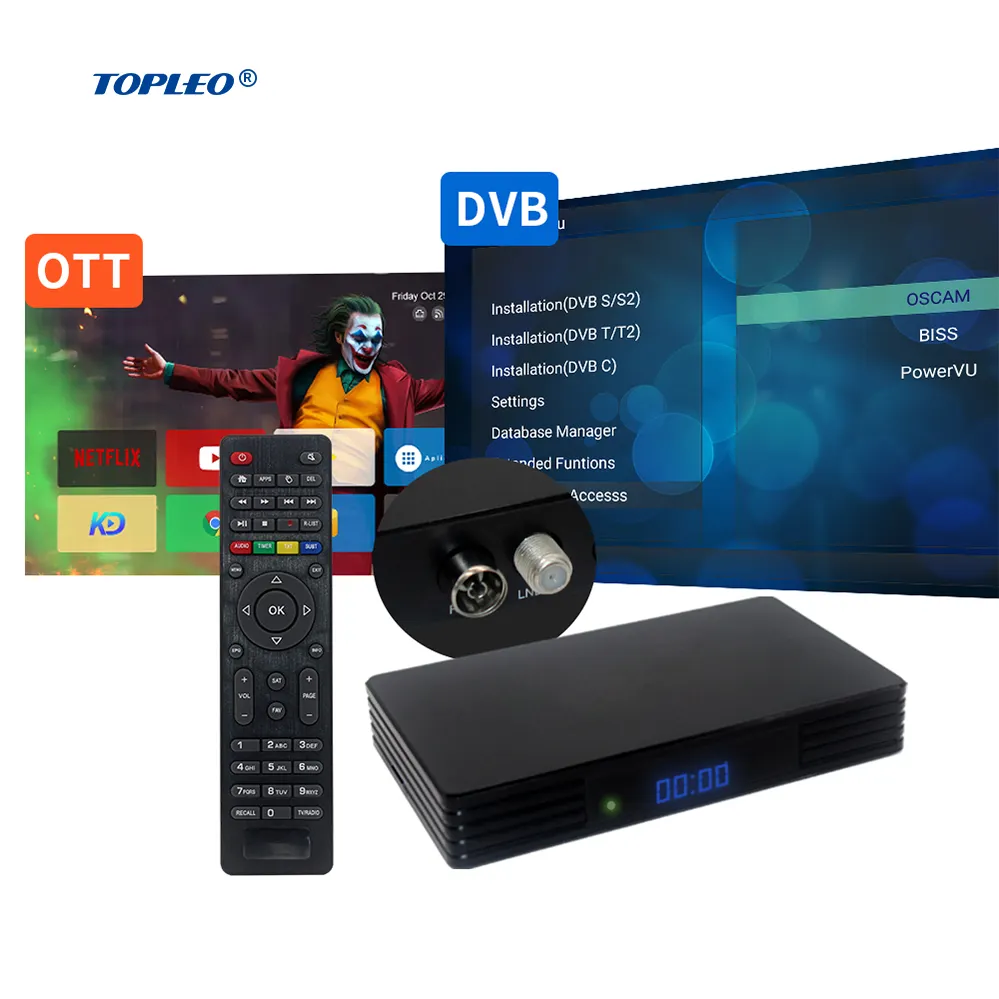 고품질 안드로이드 리눅스 Iptv Tv 박스 위성 수신기 Usb Dvb T2 S2 4K 셋톱 박스