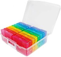 Nuovo custode per foto multicolore da 4 "x 6" con 16 foto interne e scatola portaoggetti per foto