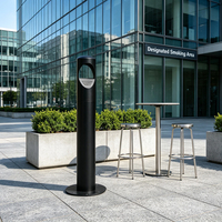 Urne à cendres de cigarette extérieure en acier inoxydable 2L, poubelle à mégots verrouillable sur pied, design moderne et luxueux