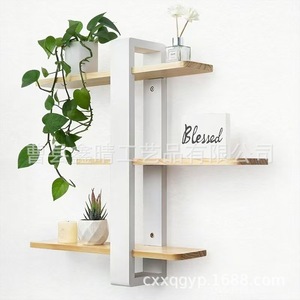 Wooden Wall <b>Shelf</b> 6 Tier Rectangle Multifunctional Storage <b>Rack</b> For Living Room Modern Minimalist Design - Product Image 4