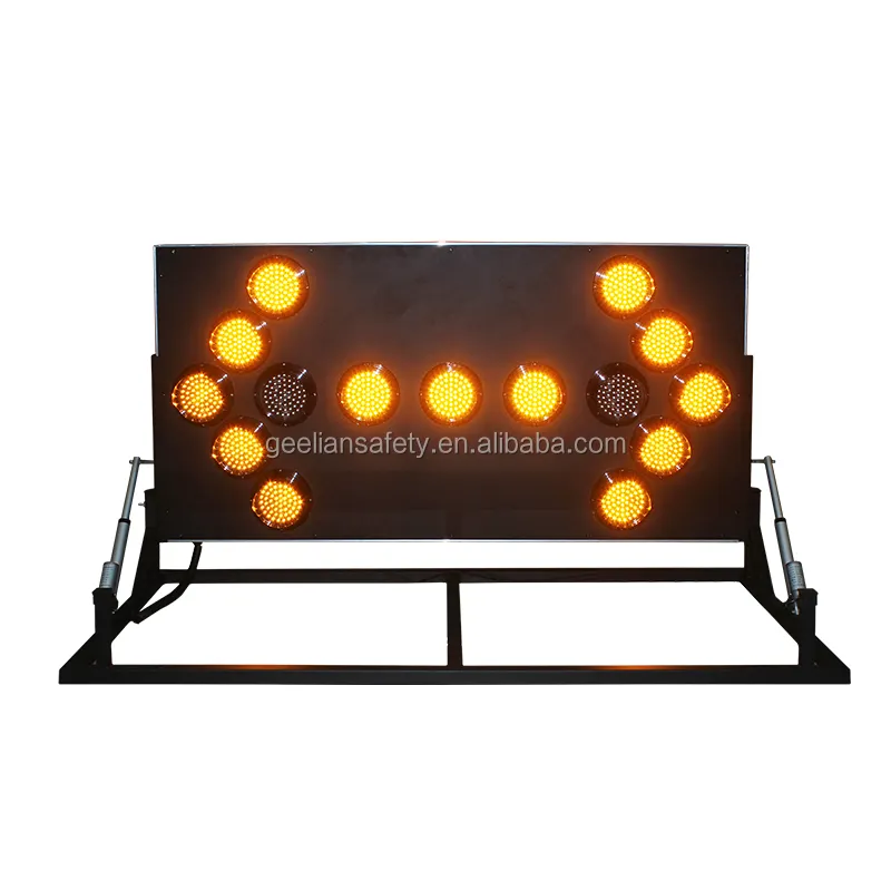 Hoge Helderheid Solar Verkeersborden Road Bouw Gids Flash Led Board Pijl Teken