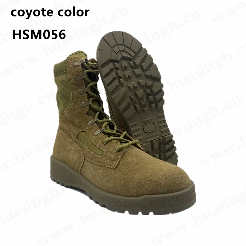 ZH,รองเท้าบูตหนังคอมแบตเบลวิลล์หนังกลับ Coyote รองเท้าบูทเดินป่ากันน้ำได้ปี HSM056