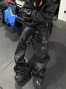 Nuovi <span class=keywords><strong>Jeans</strong></span> da <span class=keywords><strong>Uomo</strong></span> in Denim Cerato a <span class=keywords><strong>Vita</strong></span> <span class=keywords><strong>Bassa</strong></span>, Vestibilità Ampia, Stile Boot Cut, Vintage Hip Hop, Alta Qualità, Prezzo di Fabbrica - Product Image 4