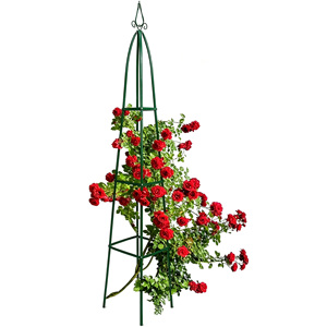 Obélisque <span class=keywords><strong>de</strong></span> jardin triangulaire moderne en acier pour plantes grimpantes - Product Image 1