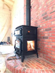 <span class=keywords><strong>Estufa</strong></span> de <span class=keywords><strong>Leña</strong></span> para Cocinar con Chimenea de Hierro Fundido, Producto al por Mayor, para Exteriores, Color Negro Mate - Product Image 3