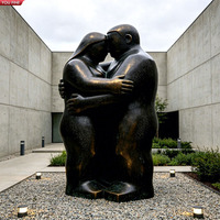 YOUFINE Escultura Grande Abstracta de Bronce de Hombre y Mujer Abrazándose, Estatua de Pareja Abrazada para Decoración de Paisajes de Museos de Arte Moderno