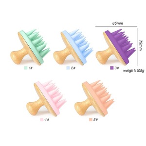 Venta al por mayor Masajeador de cuero cabelludo Cepillo de masaje de cuero cabelludo Cepillo de Peine de silicona para el crecimiento del cabello - Product Image 5