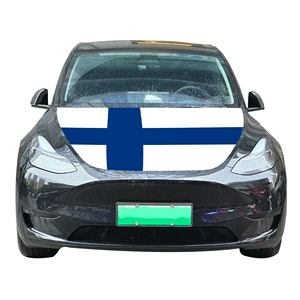 Couverture nationale de capot de voiture abordable drapeau <span class=keywords><strong>Finlande</strong></span> couverture de moteur de voiture drapeau vente directe d'usine tissu polyester - Product Image 2