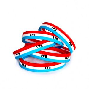 Bracelet en silicone à trois couches avec sangle en silicone superposée, bracelet en caoutchouc pouvant être imprimé avec un logo ou du texte - Product Image 4