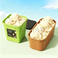 Récipient de stockage de crème glacée pour congélateur 5L 4.4 pintes pour crèmes glacées maison-Récipients réutilisables avec couvercles-Couvercles sans fuite