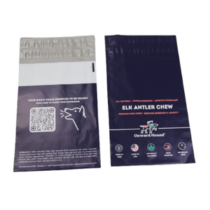 Sobre de polietileno azul oscuro personalizado, doble autoadhesivo, con impresión duradera - Product Image 3