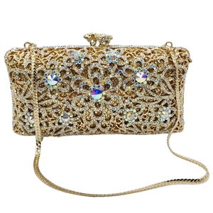 Women Floral Butterfly Crystal Evening Bag Chic Rhinestones <b>Clutch</b> Purse <b>Wedding</b> Guest Handbag with Removable Chain - Product Image 1