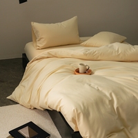 Ensemble de literie en coton 100% de qualité supérieure, couleur unie, quatre pièces, 200 fils/cm², pour toutes les saisons, écologique, pour usage domestique