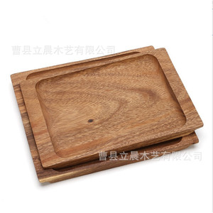 Solid Wood Rectangular <b>Tea</b> <b>Tray</b> Cup Holder For Home Hotel Use Simple Wooden Serving Plate With Cake And Coffee - Product Image 5