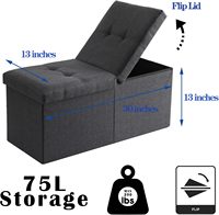 Pouf de rangement pliable moderne en PVC avec housse amovible pour chambre et salon