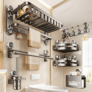 ราวแขวนผ้าขนหนูแบบดูดติดผนัง 60 ซม. 4 ราว ชั้นวางของในห้องน้ำทันสมัย พร้อมราวแขวน วัสดุ ABS อลูมิเนียม และเหล็ก - Product Image 5