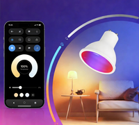 Projecteur LED intelligent Zigbee Tuya pour maison connectée, alimenté par électricité et batterie, contrôle par application et vocal, minuterie, interface GU10, matériau en verre
