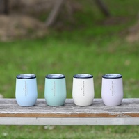 Gobelet à vin isotherme en acier inoxydable 304 couleur pastel, tasse à café en forme d'œuf, tasse de voyage réutilisable, tasse cadeau