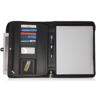Organizador de archivos A4, carpeta de documentos, bolsas de cuero PU, Bloc de notas, portatarjetas multifunción, bolígrafo, Clip de archivo, calculadora, Memo