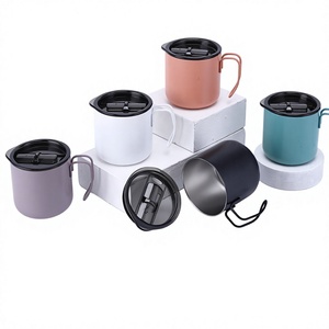 Stainless Steel <b>Insulated</b> Coffee <b>Mug</b> With Handle And Lid Vacuum Tumbler 12oz Portable Office <b>Travel</b> Cup - Product Image 1