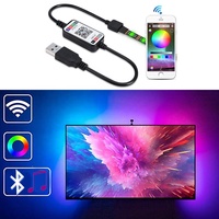 Décoration murale de fond de télévision de Noël 1M 2M 3M, contrôle par application intelligente pour smartphone, lumières arrière, bande LED USB 5V, rétroéclairage, lumière rétroéclairée