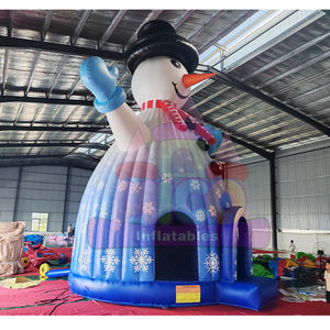 Castillo Inflable Gigante de Muñeco de Nieve Azul y Blanco, Marca MICO, Material de PVC, Capacidad de 300-500 kg, Uso Comercial en Interiores y Exteriores - Product Image 5