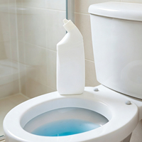 Bouteille de nettoyant pour toilettes blanche vide de 700ml 23oz avec étiquette personnalisée bouteille en plastique à presser pour détergent liquide chimique avec bouchon torsadé