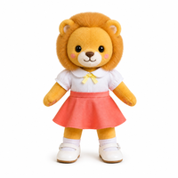 Peluche Lion Debout de 40 cm avec Tenue et Chaussures Personnalisables, Jouet en Peluche Personnalisé OEM ODM pour la Vente en Gros