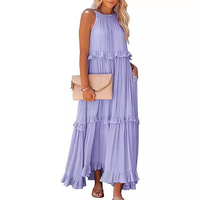 Femmes élégant bureau dame vent Lotus feuille bord été 2025 longue robe avec grande balançoire plage jupe nouveau Style de vacances