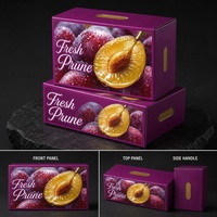 Boîte cadeau pour fruits en prune violette avec poignée, emballage pour produits frais, emballage cadeau en gros