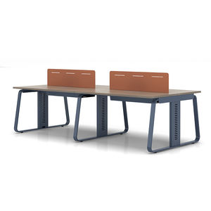 Poste de travail modulaire moderne personnalisé avec cloison ouverte, en bois durable, pour 6 personnes - Product Image 5