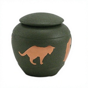 Nouvelle arrivée : Urne funéraire en métal Odyssey pour cendres de chat, style américain, 45 pouces cubes, biodégradable, avec design moderne pour crémation d'animaux de compagnie - Product Image 1