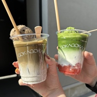 Gobelets jetables en PET transparents de 500 ml avec couvercles, personnalisables avec logo, pour milkshake, smoothie, dessert et crème glacée