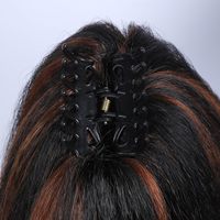 Extensions de cheveux synthétiques en soie haute température, bouclées crépues, effet yaki africain, avec pince à griffes, pour queue de cheval, effet poils de maïs, volumineuses, pour femmes