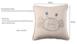 Fodere per <span class=keywords><strong>Cuscini</strong></span> di Lusso Personalizzate con Stampa Serigrafica a Schermo Piatto, Design Unico a Forma di Granchio per Bambini, per Divano e Decorazione Domestica - Product Image 2