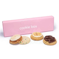 Boîtes à pâtisserie biodégradables en papier d'art rose imprimé pour biscuits, pour pâtisserie OEM